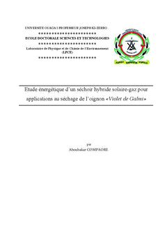 Étude énergétique d'un séchoir hybride solaire