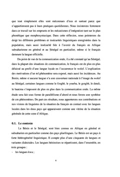 Le français et les langues nationales au Bénin et au Sénégal