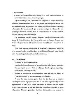 Le français et les langues nationales au Bénin et au Sénégal