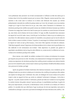 La non-violence: une opportunité pour la paix et la concorde
