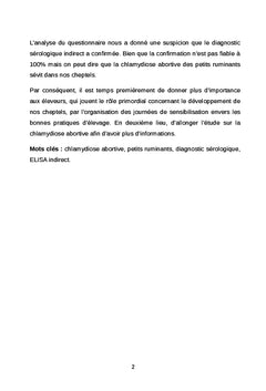 Étude de la circulation de la chlamydiose abortive