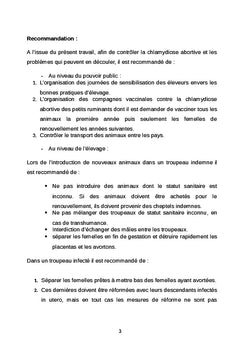 Étude de la circulation de la chlamydiose abortive