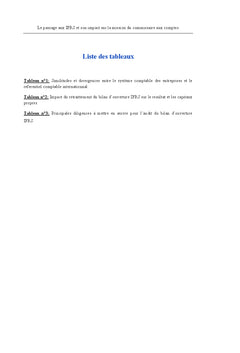 Le passage aux IFRS et son impact sur la mission du CAC