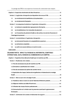 Le passage aux IFRS et son impact sur la mission du CAC