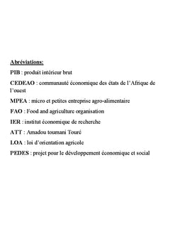 L'agroalimentaire: l'avenir de tout developpement