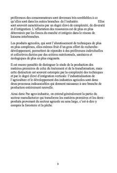 L'agroalimentaire: l'avenir de tout developpement