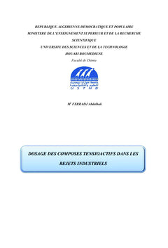 Les composés tensioactifs anioniques dans les eaux de rejets