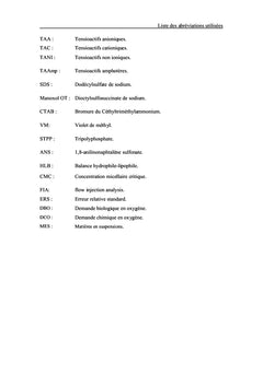Les composés tensioactifs anioniques dans les eaux de rejets