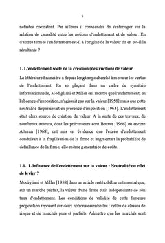 Politique d'endettement et la valeur de l'entreprise