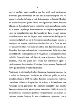 Politique d'endettement et la valeur de l'entreprise