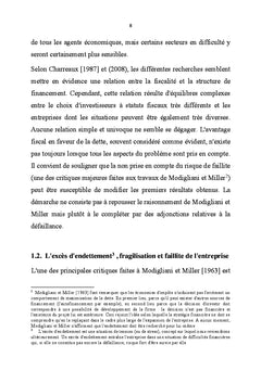 Politique d'endettement et la valeur de l'entreprise