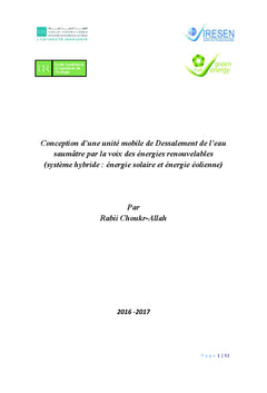 Conception d'une unite mobile de Dessalement de l'eau saumAtre