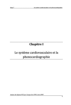 Analyse des signaux PCG par l'usage de la CWT et de la DWT