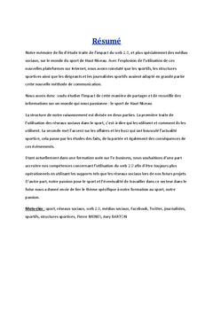 L'impact des reseaux sociaux chez les sportifs de haut niveau