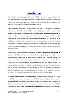 L'impact des reseaux sociaux chez les sportifs de haut niveau