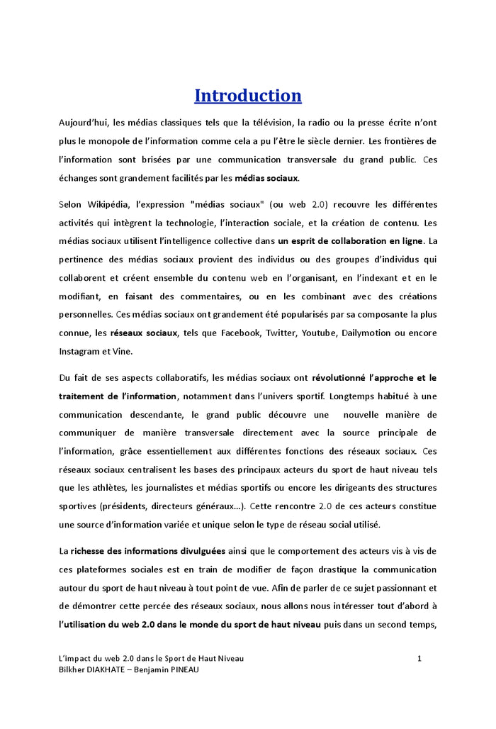 L'impact des reseaux sociaux chez les sportifs de haut niveau