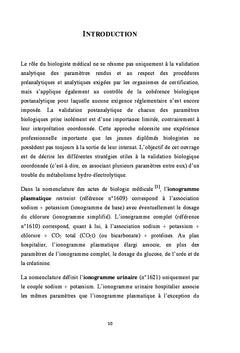 Interprétation coordonnée des bilans hydro-électrolytiques