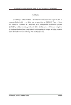 Production et commercialisation du gari fin dans Adja-Ouèrè