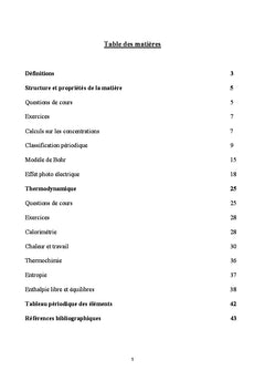 Structure et proprietes de la matiere - thermodynamique
