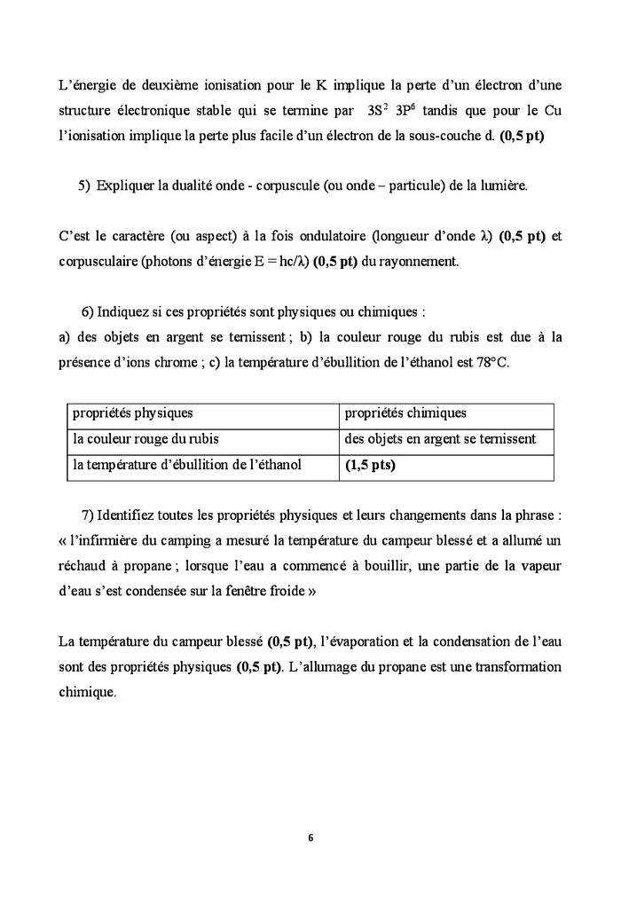 Structure et proprietes de la matiere - thermodynamique