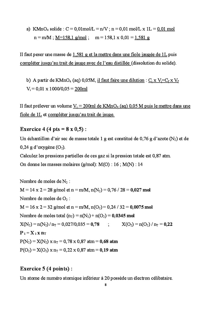 Structure et proprietes de la matiere - thermodynamique
