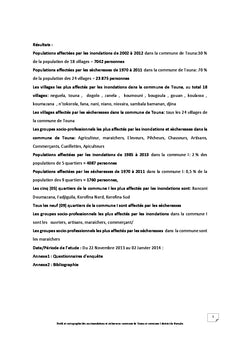 Profil Cartographie Risques Catastrophes Inondations et Sécheresse