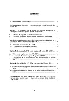 La mise en place d'un SMSDA selon la norme ISO 22000: 2005