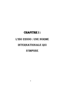 La mise en place d'un SMSDA selon la norme ISO 22000: 2005