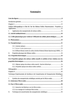 Élaboration et Caractérisation des Nanoparticules de Métaux Nobles