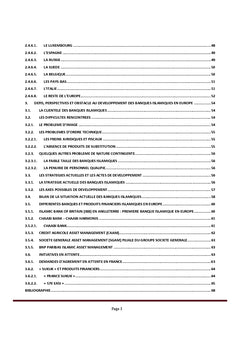 Finance Islamique en Europe : Etats des lieux et perspectives
