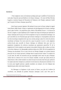 Finance Islamique en Europe : Etats des lieux et perspectives