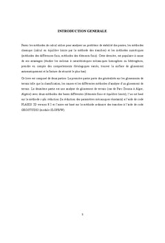 Analyse d'un glissement de terrain avec la méthode des éléments finis et celle d'équilibre limite