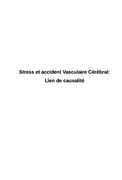 Stress et Accident Vasculaire Cérébral: Lien de Causalité