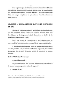 Difficultés des autorités coutumières en RDC