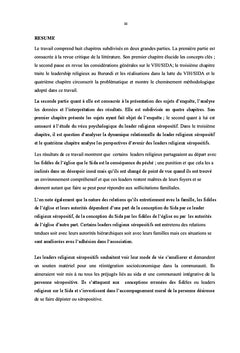 Vécu Psychosocial et Professionnel d'un Leader Religieux Séropositif