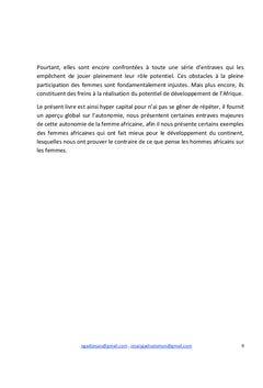 Les entraves majeures de l'autonomie de la Femme Africaine