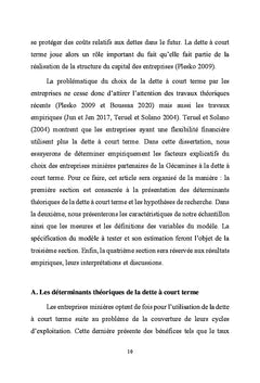 Pratique de financement à court terme des entreprises minières