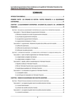 Les modes de gouvernance et leurs incidences