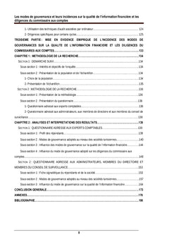 Les modes de gouvernance et leurs incidences