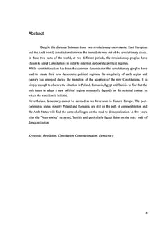 Le constitutionnalisme en Europe de l'Est et dans le monde arabe