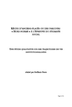 Des parcours hors-norme à l'épreuve du stigmate social
