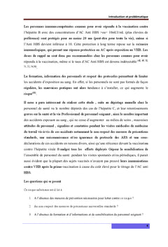 Risque de transmission des hépatites virales chez le personnel de santé