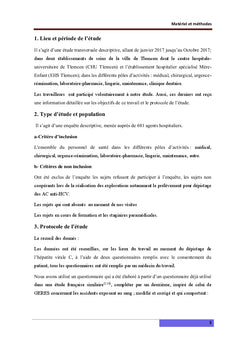 Risque de transmission des hépatites virales chez le personnel de santé