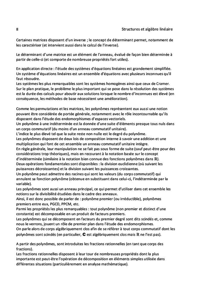 Structures et algèbre linéaire