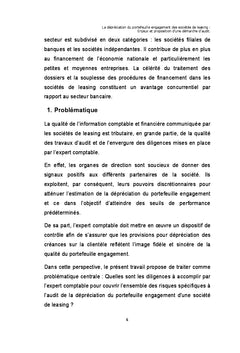La depreciation du portefeuille engagement des societes de leasing