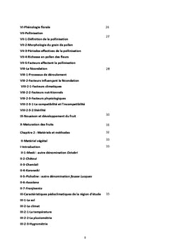 Etude de la biologie florale de la variété Meski cultivée à Zaghouan