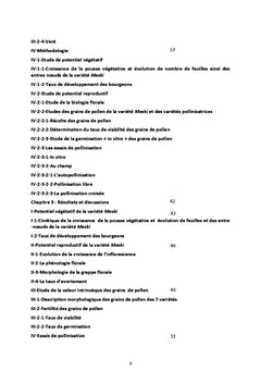 Etude de la biologie florale de la variété Meski cultivée à Zaghouan