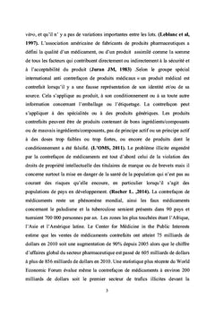 Evaluation des comprimés à base de la quinine