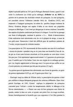 Evaluation des comprimés à base de la quinine