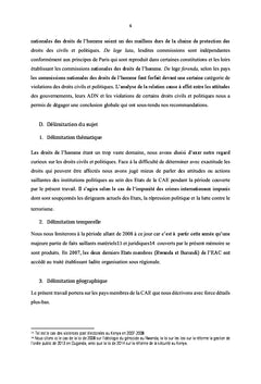 De la contribution des institutions nationales des droits de l'homme